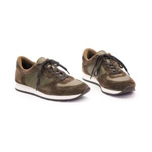 Vince Sneakers Olive/Brown tones Suede & Leather Trainer US 9